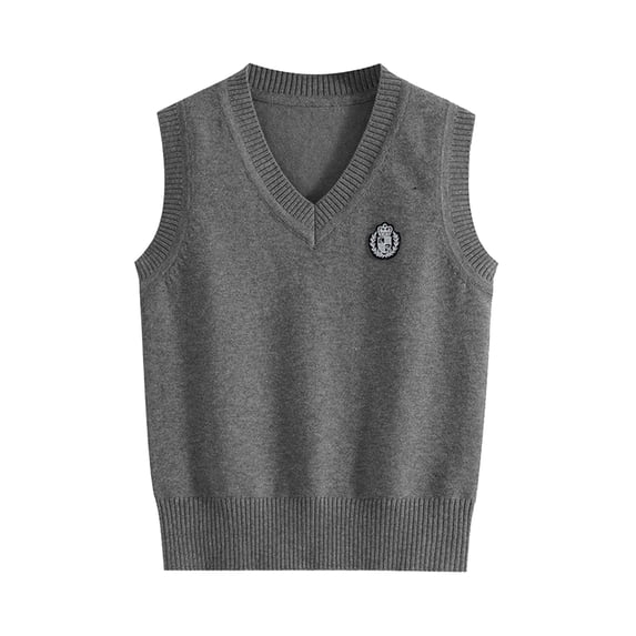 Gubotare School Sweaters for Big Girls Boys and Toddlers Uniform Cotton V-Neck Sweater Vest Knitted School Size 9-11 (Dark Gray,9-11 Years)