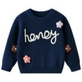 thumbnail image 1 of Gubotare School Sweaters for Boys Girls Sweaters Kids Crewneck Long Sleeve Pullover Sweater Tops Size 5T 6T (Navy,5-6 Years), 1 of 9