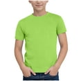 thumbnail image 1 of Gubotare Shirt for Boys Short Sleeve T-Shirts Toddler Kids Boys Short Sleeve Basic T Shirt Casual Summer Tees Shirt Tops Solid Color Shirts,Light Green 6-7 Years, 1 of 7