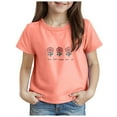 thumbnail image 1 of Gubotare Shirt for Girls Girls' Tees Short Sleeve T Shirt Casual Graphic Summer Crewneck Tops (Orange,Size 7-8 Years), 1 of 5