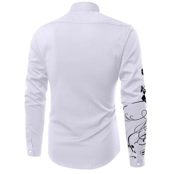 Gubotare Shirts For Men Fashion Men's Standard-Fit Long-Sleeve Stretch Oxford Shirt with Pocket,White 3XL