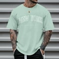 thumbnail image 1 of Gubotare Shirts For Men Mens Oversized T Shirts Tees Distorted Portrait Print Crew Neck Cotton Tops Streetwear Casual Shirt,Mint Green L, 1 of 3