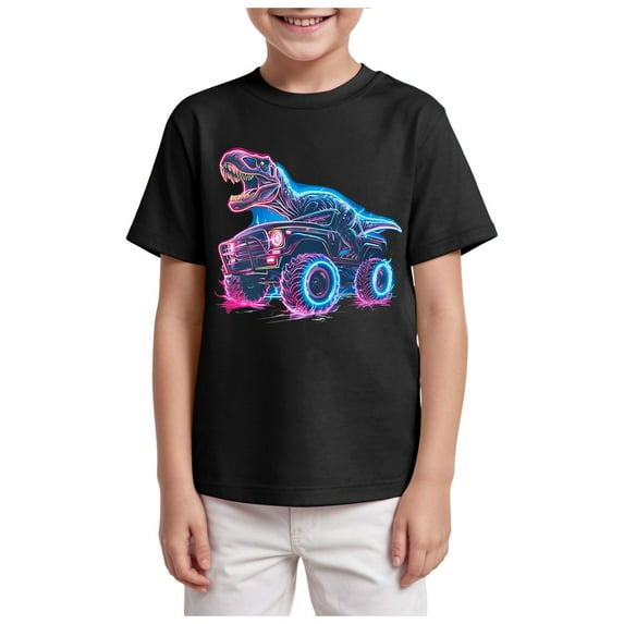 Gubotare Shirts for Kids Graphic T-Shirt for Boys Girls, Crewneck Casual Breathable Short Sleeve Tops Tee Shirt Tshirt for Teen Kids Sizes 3-4T (Black,3-4 Years)