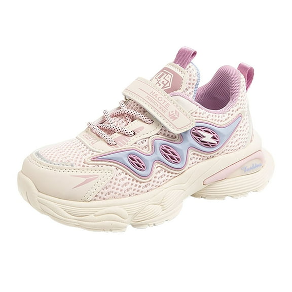 Gubotare Shoes for Big Girls Baby Girls Sneakers Soft Sole Anti-Slip Toddler Shoes Size 1.5 (Pink,Big Kids 1.5)