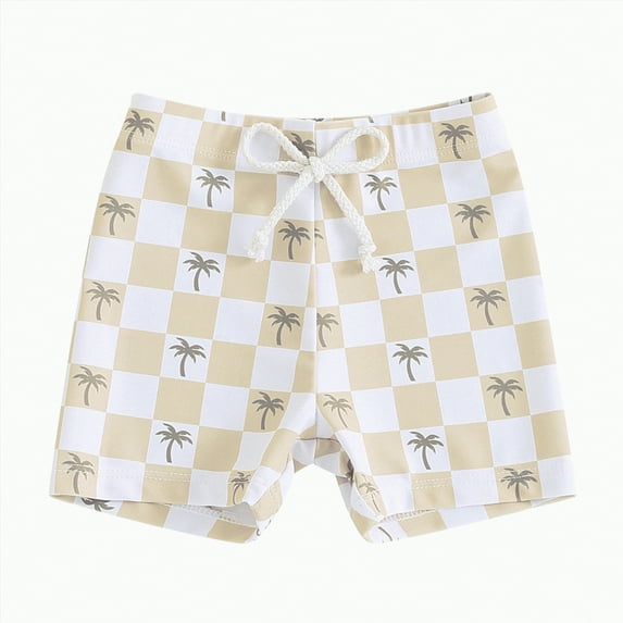 Gubotare Shorts for Boys Toddler Swim Trunks with Compression Liner Quick Dry Toddler Bathing Suits Boys Swim Shorts Swimsuit Kids Swimwear 12 18 Months (Khaki,12-18 Months)