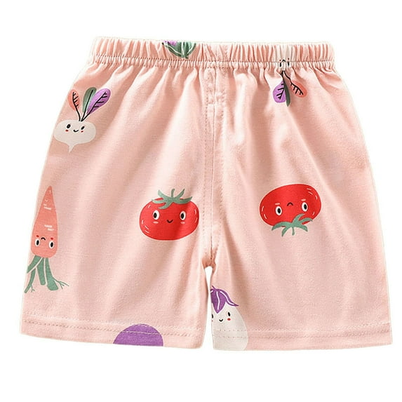 Gubotare Shorts for Boys Baby Boys Girls Athletic Shorts Cotton Soild Color with Drawstring (Pink,Size 6-7 Years)
