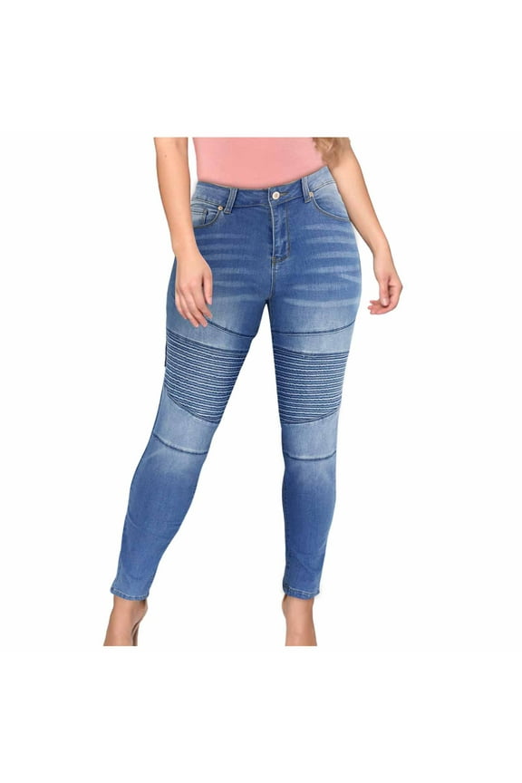 Skinny Jeans for Women Stretchy Women's Stretch Denim Leggings with Pockets (Light Blue,Size XXL)