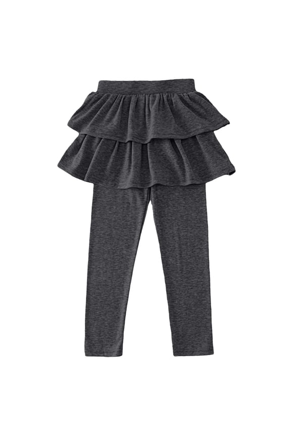 Skirted Leggings Girls Toddler Girls Tutu Leggings Baby Girl Cotton Pants with Ruffle Skirt Size 4T 5T (GY1,4-5 Years)