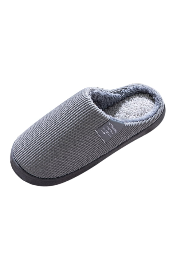 Slippers for Women Indoor Women Arch Support Slippers House Bedroom Slippers for Woman Corduroy Closed Toe Ladies Slides Outdoor Size 8 (Grey,8)