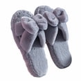 thumbnail image 1 of Gubotare Slippers For Women Suede Slippers for Women, Comfortable House Warm Fur Slippers with Memory Foam, Anti-Slip Breathable Bedroom Fuzzy Fluffy Shoes for Indoor & Outdoor Use,Gray 7.5, 1 of 2