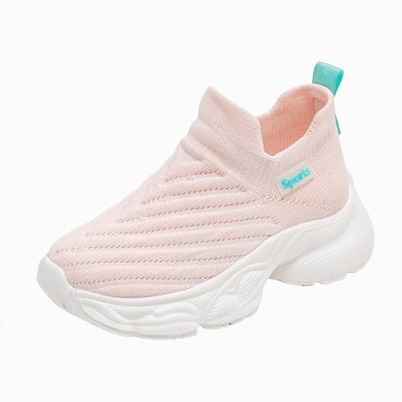 Gubotare Sneakers for Girls Toddlers Toddler Shoes Boys Girls Barefoot Shoes Kids Slip On Casual Sneakers Breathable Non-Slip Sneakers for Walking Play School Tennis Size 3 (Pink,Big Kids 3)