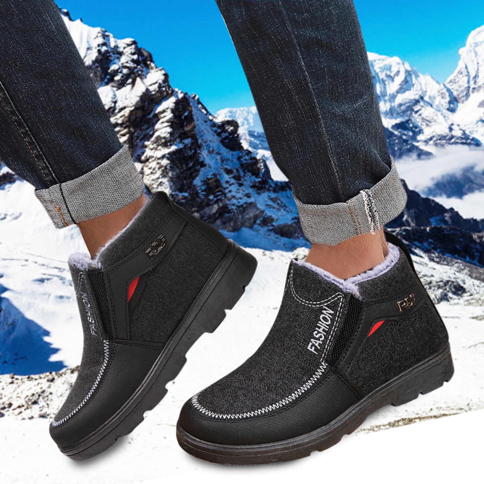 Gubotare Snow Boots for Men Wide Width Mens Snow Boots Winter Boots