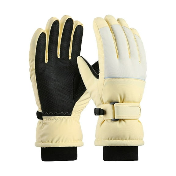Gubotare Snow Gloves for Kids Kids Waterproof Snow Mittens Cold Weather Thinsulate Insulated (Yellow,One Size)