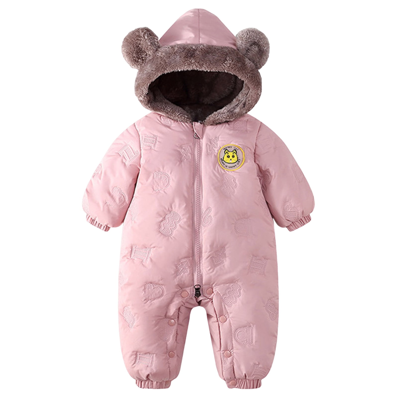 Gubotare Snowsuit Baby Boy Infant Toddler One Piece Snowsuits Overalls Waterproof Ski Suits Jumpsuits 11 18 Months (Pink,11-18 Months)