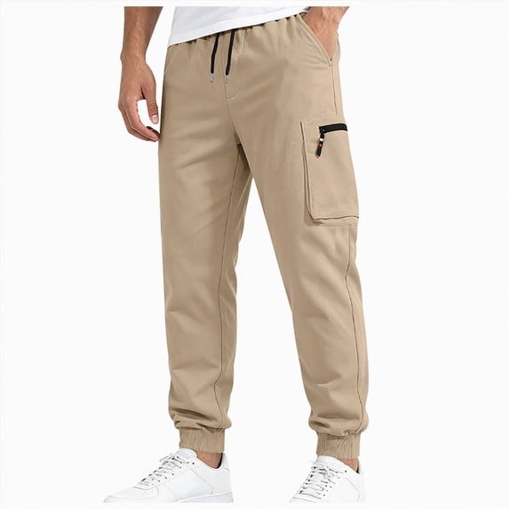 Gubotare Sport Pants Men Men's Joggers Sweatpants for Men Men's Lounge Pants (Khaki,XXXL)