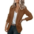 thumbnail image 1 of Gubotare Suit Jackets for Women Blazer Jackets for Women Ladies Fashion Casual Long Sleeve Lapel Suit Style Small Jacket womens tops (Brown,L), 1 of 7