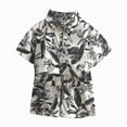 thumbnail image 1 of Gubotare Summer Clothes for Boys Boy's Textured Button Up Shirt and Shorts Set 2 Piece Summer Beach Outfit Size 11-12 (Grey,11-12 Years), 1 of 5