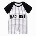 thumbnail image 1 of Gubotare Summer Newborn Romper Baby Boy Baby Boy Bodysuit Boy Cotton Romper Short Sleeve 0 3 6 9 12 18 24 Months (Black,0-3 Months), 1 of 4