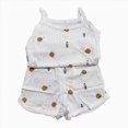 thumbnail image 1 of Gubotare Summer Pajamas Girls Girls Ruffle Short Sleeve Button Front Top with Ruffle Short, 2-Piece Pajama Set Size 6-7 (White,6-7 Years), 1 of 5