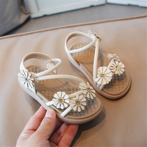 Gubotare Summer Sandals Girl Girls and Toddlers' Freya Gladiator Sandal (Beige,13)