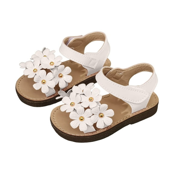 Gubotare Summer Sandals Toddler Girl Sandals Little Girl Easter Summer Dress Shoes Lightweight Open Toe Beach Holiday (Rose Gold,10.5)