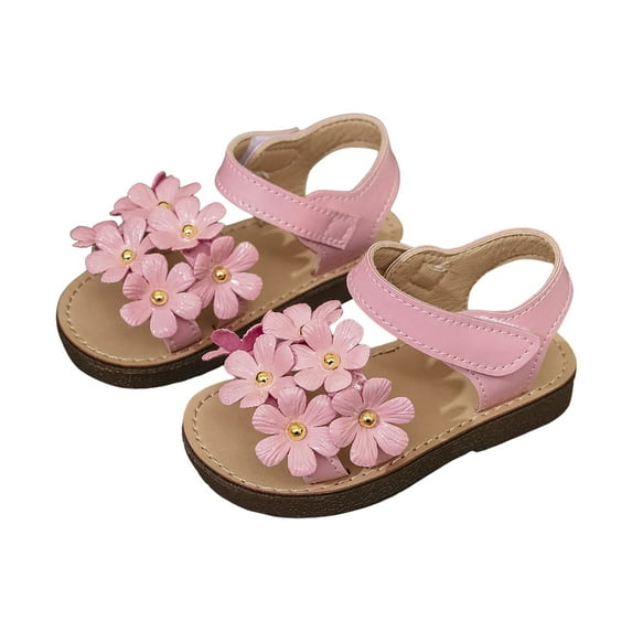 Gubotare Summer Sandals for Baby Girl Girls And Toddler Girls Flat Sandals Casual Summer (Pink,10)