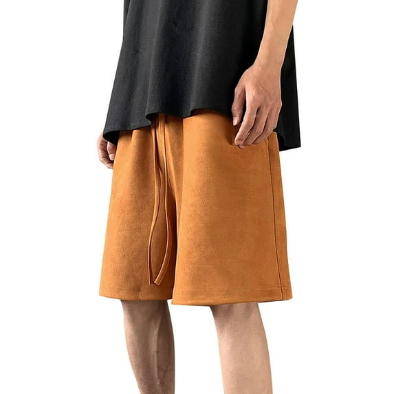 Gubotare Summer Work Shorts for Men Men's Extreme CAsual Shorts Sumemr Motion Flat Front Short (Orange,XL)