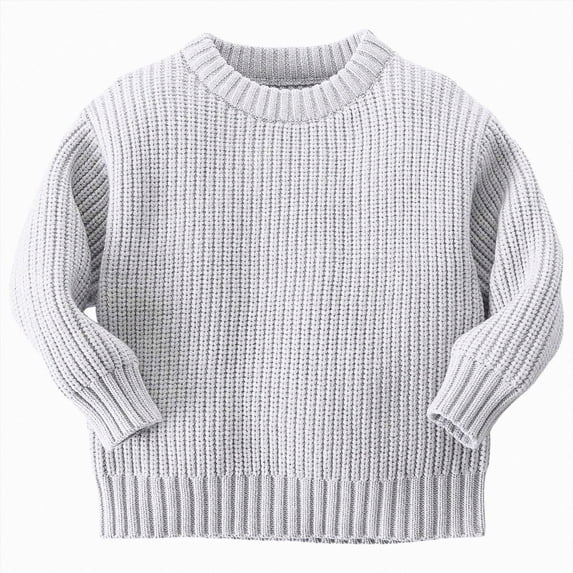 Gubotare Sweater Baby Boys Boys Crewneck Long Sleeve Pullover Sweaters Knitted Sweater Tops 12 18 Months (Grey,12-18 Months)