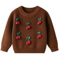 thumbnail image 1 of Gubotare Sweater for Toddlers Boys Toddler Sweater Boys Sweaters Crewneck Sweater Long Sleeve Sweaters Size 4T 5T (Coffee,4-5 Years), 1 of 9