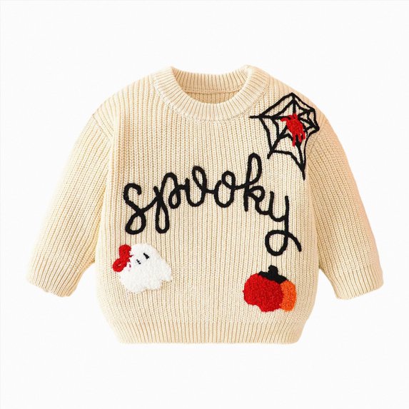 Gubotare Sweaters for Toddler Girls Girls Fall Sweaters Casual Crewneck Long Sleeve Knit Pullover Tops for Kids 18 24 Months (Beige,18-24 Months)