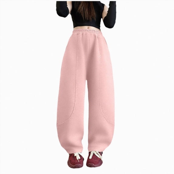 Gubotare Sweatpants Kids Girls Baggy Girls' Sweatpants Soft Athletic Lounge Joggers Kids High Waist Casual Pants Size 8-9 (Pink,8-9 Years)