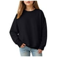 thumbnail image 1 of Gubotare Sweatshirt for Girls Cute Girls Sweate Long Sleeve Kids Trendy Crew-Neck Cute Clothes Tops Size 11-12 (Black,11-12 Years), 1 of 9