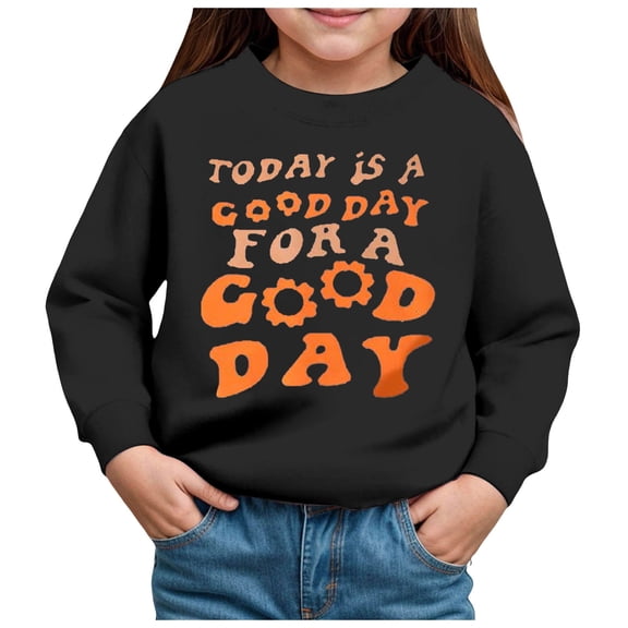 Gubotare Sweatshirt for Girls Cute Toddler Baby Boy Girl Clothes Sweatshirt Long Sleeve Crewneck Pullover Shirt Tops Size 4T (Black,4 Years)