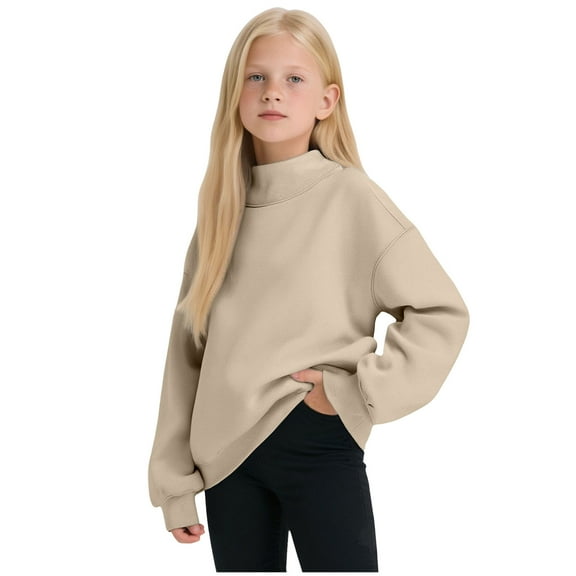 Gubotare Sweatshirts for Teen Girls Toddler Girl Sweatshirt Clothes Outfit,Crewneck Clothing Size 3T 4T (Beige,3-4 Years)