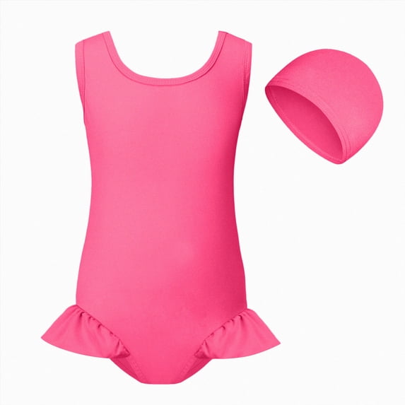 Gubotare Swim Suits for Teen Girls Teen Girl Swimsuit with Padding One Piece Bathing Suit Quick Dry Swimwear Size 11-12 (Hot Pink,11-12 Years)