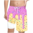 thumbnail image 1 of Gubotare Swim Trunks Boys Ice Cream Boys Swim Trunks Baby Kids Swimwear Summer Toddler Beach Board Shorts (Hot Pink,Size 8-9 Years), 1 of 7
