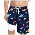 thumbnail image 1 of Gubotare Swim Trunks Kids Boys Swim Trunks with Compression Liner Comfortable Swimming Shorts Stretchy Quick Dry Size 6-7 (Black,6-7 Years), 1 of 7