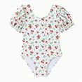 thumbnail image 1 of Gubotare Swimming Suit for Girls Kids Girls One Piece Swimsuit Ruffle Sling Swimwear Summer Beach Bathing Suits Size 7-8 (White,7-8 Years), 1 of 8