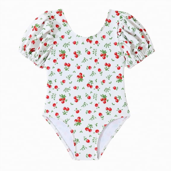 Gubotare Swimming Suit for Girls Kids Girls One Piece Swimsuit Ruffle Sling Swimwear Summer Beach Bathing Suits Size 7-8 (White,7-8 Years)