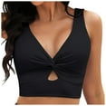 thumbnail image 1 of Gubotare Swimsuit Tops for Women 2025 Women's Sporty Adjustable Wide Straps Bikini Top Large Bust Criss Cross Back Supportive Swimsuit Tops Only(Black,S), 1 of 4