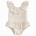 thumbnail image 1 of Gubotare Swimsuit for Kids for Girl Baby Girls One-Piece Swimsuit Summer Suit Holiday Beach Sport Bathing Suit 4T 5T (Beige,4-5 Years), 1 of 6