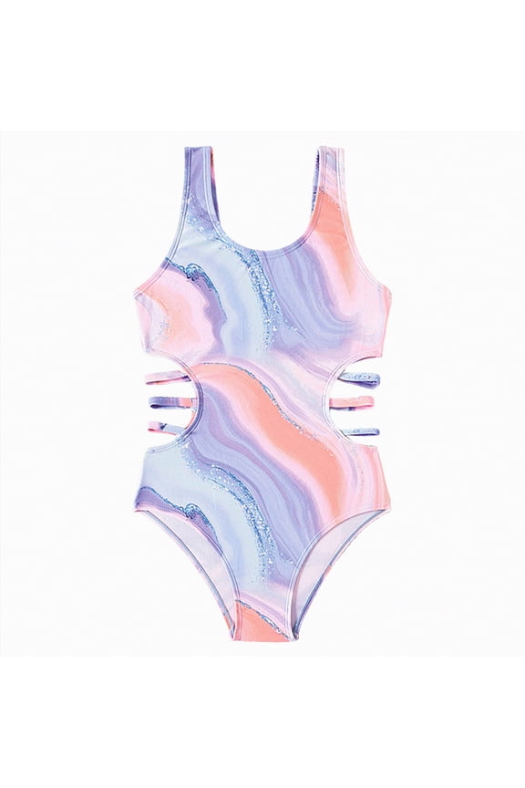 Swimsuits for Teens Girl's One Piece Swimsuit Cut-Out Butterfly Bow Ruffle Summer Pool Beach Sport Bathing Suits Size 11-12 (Purple,11-12 Years)