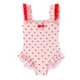 thumbnail image 1 of Gubotare Swimsuits for Girls Little Girls One Piece Swimsuit Ruffle Sling Swimwear Size 5-6T (Pink,5-6 Years), 1 of 8
