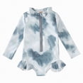 thumbnail image 1 of Gubotare Swimsuits for Toddler Girls Toddler Girls One Piece Swimsuit Long Sleeve Bathing Suit with Hat UPF 50+ Sun Protection 4T 5T (Grey,4-5 Years), 1 of 3