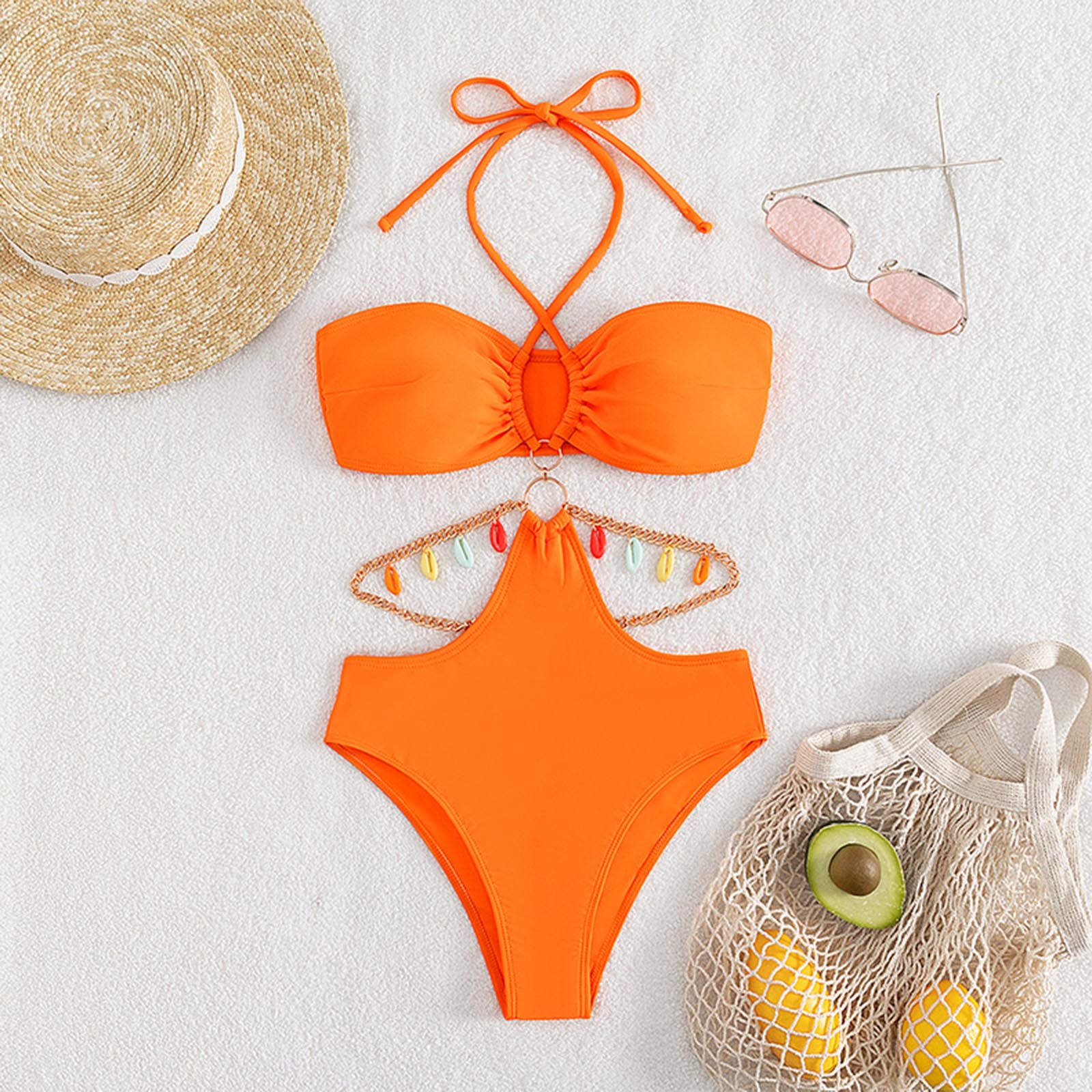 Gubotare Swimsuits for Women One Piece Retro One Piece Backless Bather Swimsuit High Waisted Pin
