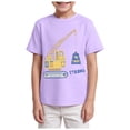 thumbnail image 1 of Gubotare T Shirt Boys Toddler Boys T-Shirt Letter Shirts Kids Short Sleeve Tees Sizes 5-6T (Light Purple,5-6 Years), 1 of 4