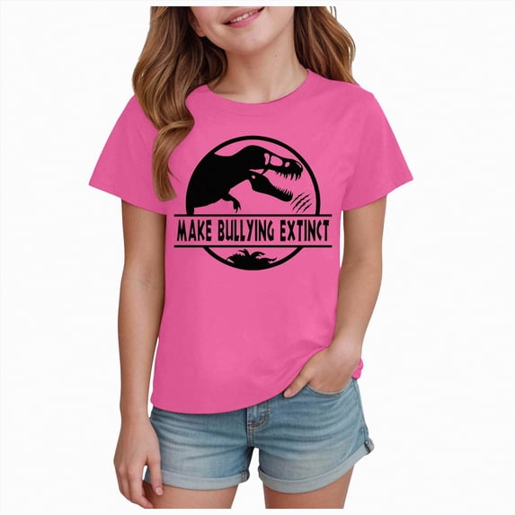 Gubotare T Shirt for Girls Girls Short Sleeve Shirts Soft Crewneck Girls Basic Short Sleeve T-Shirts Toddlers Tees 5T 6T (Light Pink,5-6 Years)