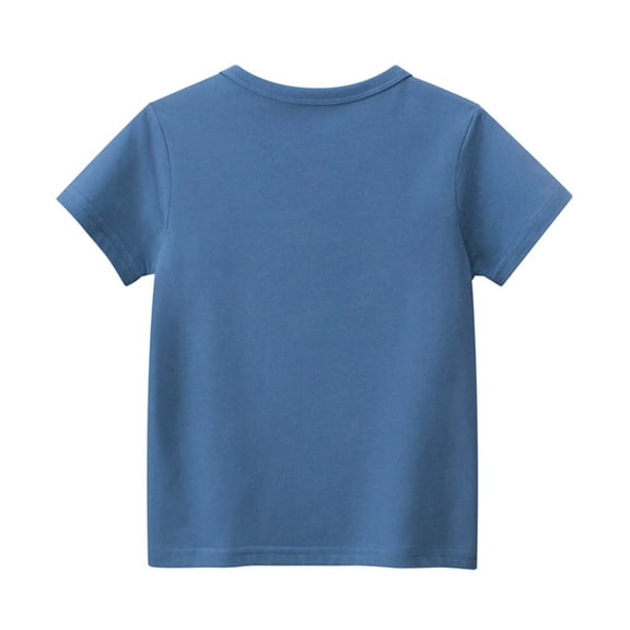 Gubotare T Shirts for Boys Baby Boys Short Sleeve Graphic T Shirt Top Print Tee (Blue,18-24 Months)