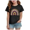 thumbnail image 1 of Gubotare T Shirts for Girls Trendy Toddlers Girls' Short Sleeve T Shirt Summer Toddlers Girls' T Shirt with Round Neck (Black,Size 3-4 Years), 1 of 4
