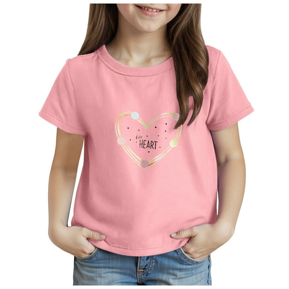 Gubotare T Shirts for Toddler Girls Girls Summer T Shirt Trendy Graphic Short Sleeve Concert Tee Country Music T Shirt for Kids (Pink,Size 1-2 Years)